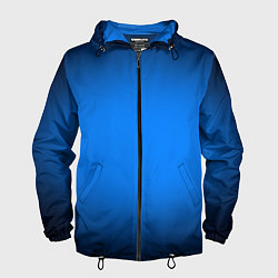 Ветровка с капюшоном мужская Лазурный фон и черная виньетка, цвет: 3D-черный