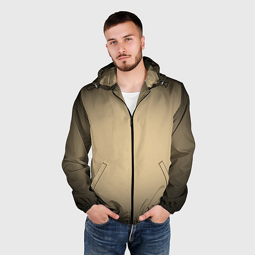 Мужская ветровка Бежевый градиент / 3D-Черный – фото 3