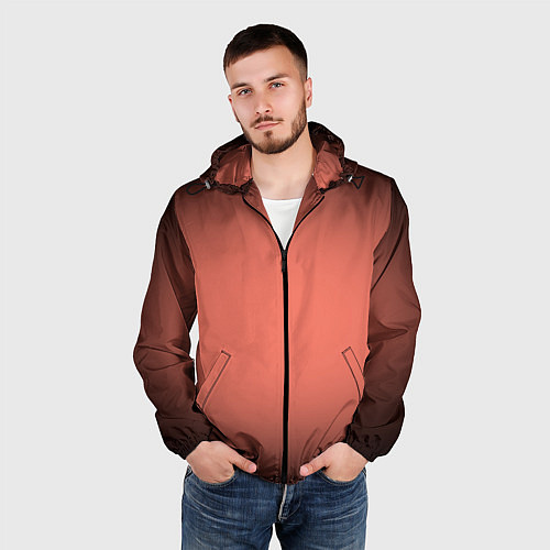 Мужская ветровка Коралловый градиент / 3D-Черный – фото 3