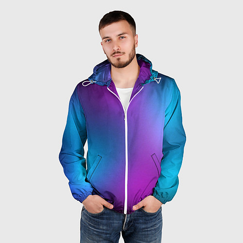 Мужская ветровка НЕОНОВЫЙ ГРАДИЕНТ / 3D-Белый – фото 3