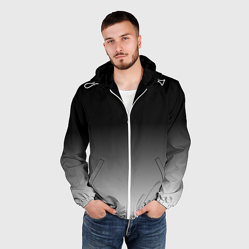 Мужская ветровка От черного к белому / 3D-Белый – фото 3