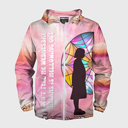 Ветровка с капюшоном мужская Энид Синклер - сериал Уэнсдей - яркая сторона окна, цвет: 3D-белый