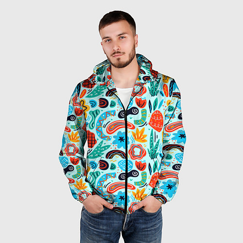 Мужская ветровка Colorful patterns / 3D-Черный – фото 3