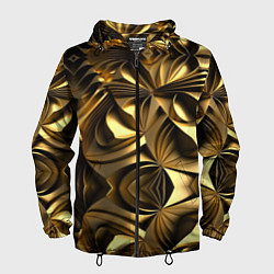 Ветровка с капюшоном мужская Золотой калейдоскоп, цвет: 3D-черный