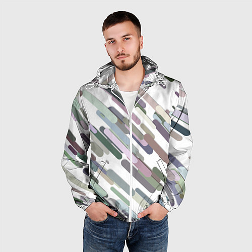 Мужская ветровка Векторный дождь / 3D-Белый – фото 3