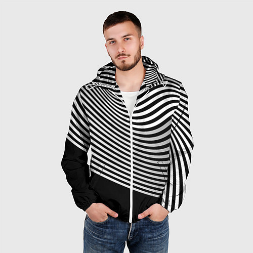Мужская ветровка Trendy raster pattern / 3D-Белый – фото 3
