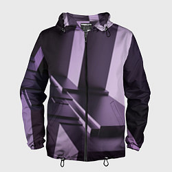 Ветровка с капюшоном мужская Фиолетовая геометрия, цвет: 3D-черный