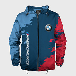 Ветровка с капюшоном мужская BMW m performance grunge, цвет: 3D-черный