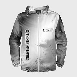 Ветровка с капюшоном мужская Counter Strike 2 glitch на светлом фоне: надпись,, цвет: 3D-белый