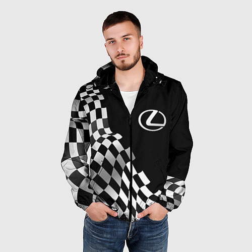 Мужская ветровка Lexus racing flag / 3D-Черный – фото 3