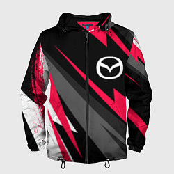 Ветровка с капюшоном мужская Mazda fast lines, цвет: 3D-черный