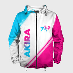 Ветровка с капюшоном мужская Akira neon gradient style: надпись, символ, цвет: 3D-черный