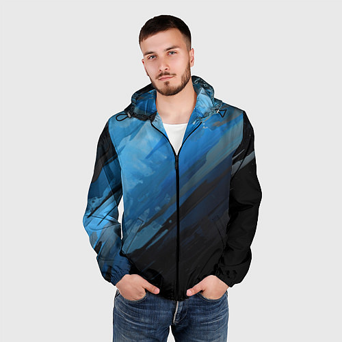 Мужская ветровка Black blue style / 3D-Черный – фото 3