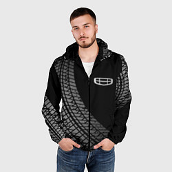 Ветровка с капюшоном мужская Geely tire tracks, цвет: 3D-черный — фото 2