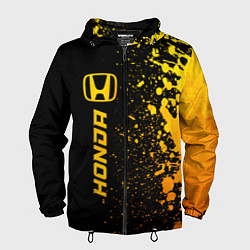 Ветровка с капюшоном мужская Honda - gold gradient: по-вертикали, цвет: 3D-черный