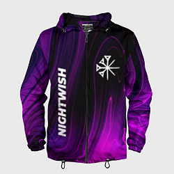 Ветровка с капюшоном мужская Nightwish violet plasma, цвет: 3D-черный