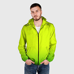 Ветровка с капюшоном мужская Сочный лимон градиент, цвет: 3D-черный — фото 2