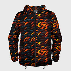 Мужская ветровка Black orange texture