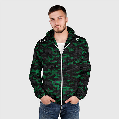 Мужская ветровка Точечный камуфляжный узор Spot camouflage pattern / 3D-Белый – фото 3