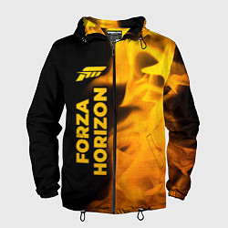 Ветровка с капюшоном мужская Forza Horizon - gold gradient: по-вертикали, цвет: 3D-черный