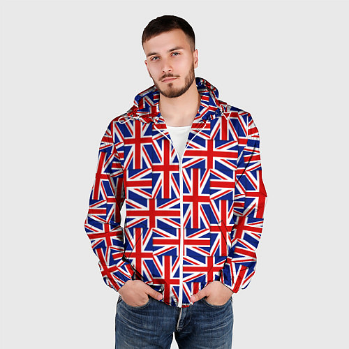 Мужская ветровка Флаги Великобритании / 3D-Белый – фото 3