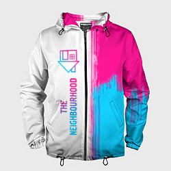 Ветровка с капюшоном мужская The Neighbourhood neon gradient style: по-вертикал, цвет: 3D-черный