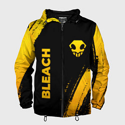 Ветровка с капюшоном мужская Bleach - gold gradient: надпись, символ, цвет: 3D-черный