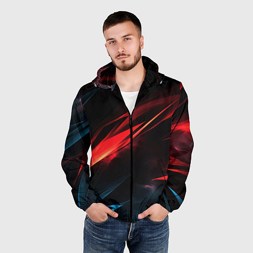 Мужская ветровка Red black abstract / 3D-Черный – фото 3
