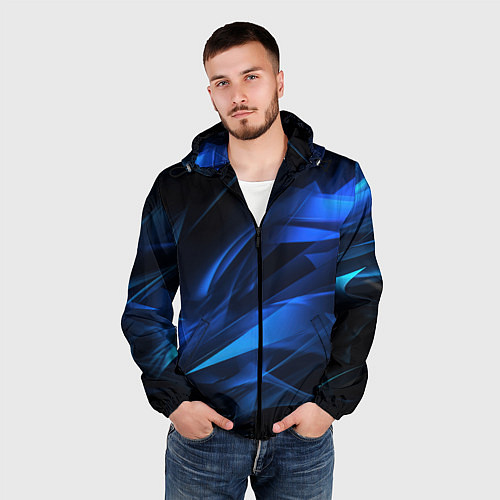 Мужская ветровка Black blue texture / 3D-Черный – фото 3
