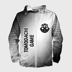 Ветровка с капюшоном мужская Tomodachi Game glitch на светлом фоне: надпись, си, цвет: 3D-белый