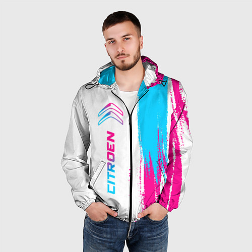 Мужская ветровка Citroen neon gradient style: по-вертикали / 3D-Черный – фото 3