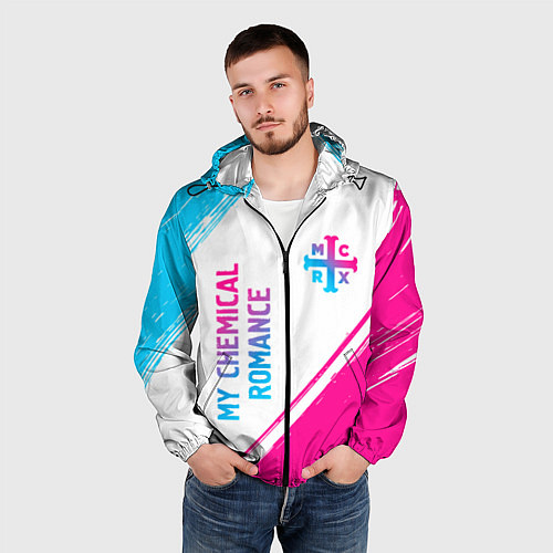 Мужская ветровка My Chemical Romance neon gradient style: надпись, / 3D-Черный – фото 3