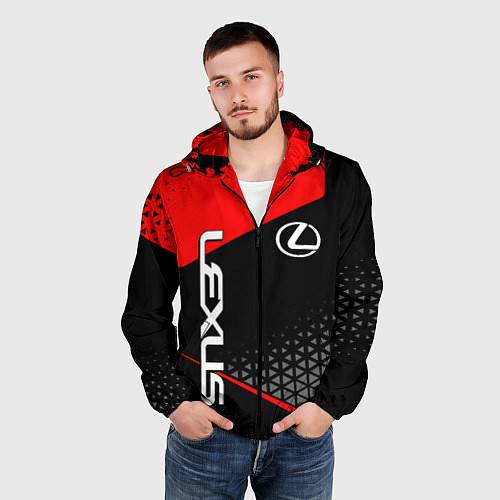 Мужская ветровка Lexus - red sportwear / 3D-Черный – фото 3