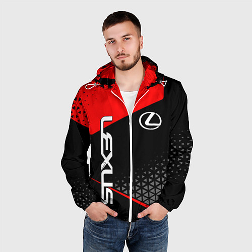 Мужская ветровка Lexus - red sportwear / 3D-Белый – фото 3