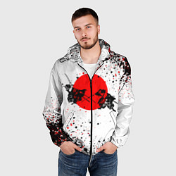 Ветровка с капюшоном мужская Два самурая, цвет: 3D-черный — фото 2