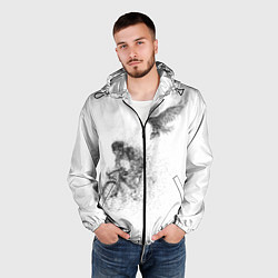 Ветровка с капюшоном мужская Скорость,моя стихия, цвет: 3D-черный — фото 2