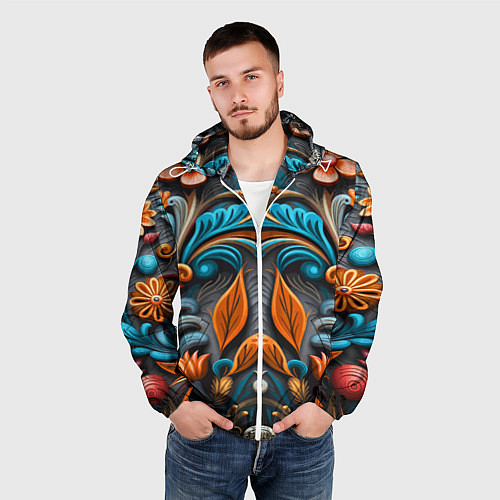 Мужская ветровка Mirrow floral pattern - art - vogue / 3D-Белый – фото 3