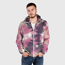 Ветровка с капюшоном мужская Tie-Dye дизайн, цвет: 3D-белый — фото 2