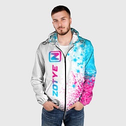 Ветровка с капюшоном мужская Zotye neon gradient style: по-вертикали, цвет: 3D-черный — фото 2