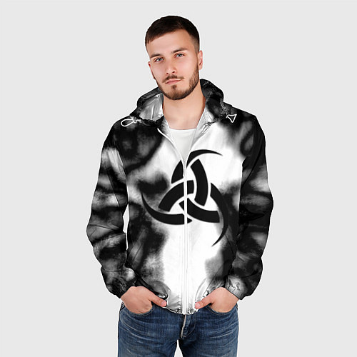 Мужская ветровка Скандинавский узор душа / 3D-Белый – фото 3