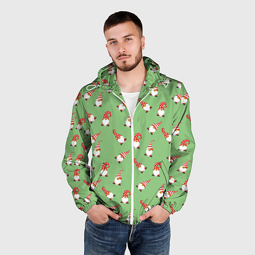 Мужская ветровка Гномы бородачи / 3D-Белый – фото 3