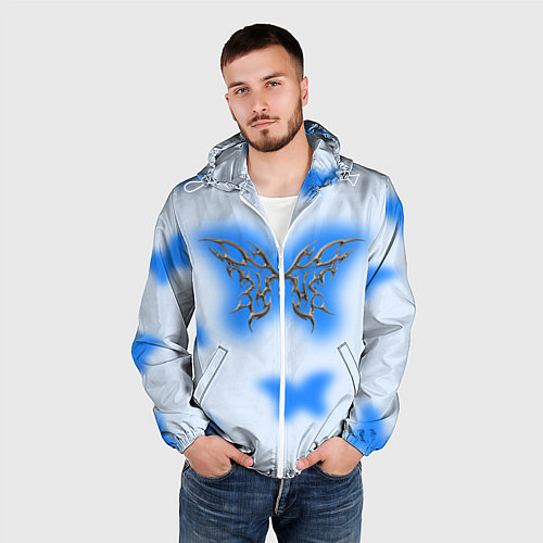 Мужская ветровка Y2K blue butterfly / 3D-Белый – фото 3