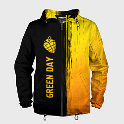 Ветровка с капюшоном мужская Green Day - gold gradient по-вертикали, цвет: 3D-черный