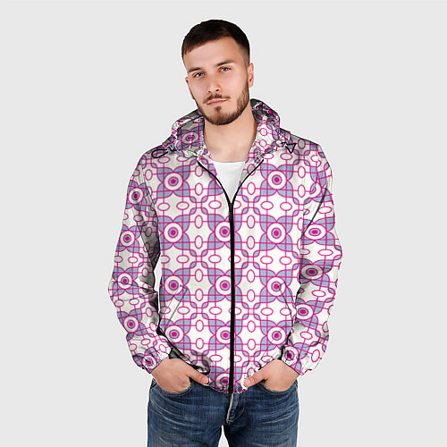 Мужская ветровка Художественные цветы / 3D-Черный – фото 3