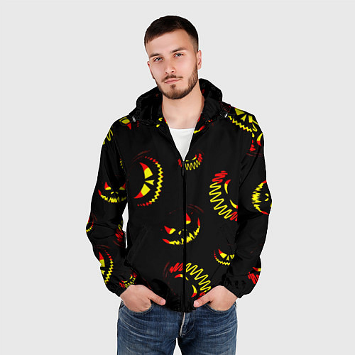 Мужская ветровка Злобные тыквы / 3D-Черный – фото 3