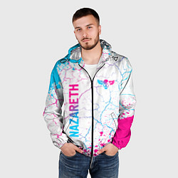 Ветровка с капюшоном мужская Nazareth neon gradient style вертикально, цвет: 3D-черный — фото 2