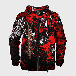 Мужская ветровка Красная иллюстрация киберпанк