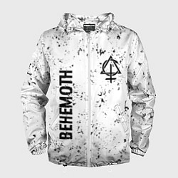 Ветровка с капюшоном мужская Behemoth glitch на светлом фоне вертикально, цвет: 3D-белый