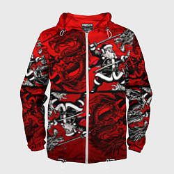 Мужская ветровка Дед Мороз с копьем и драконом