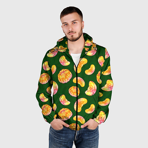 Мужская ветровка Мандариновые дольки / 3D-Черный – фото 3
